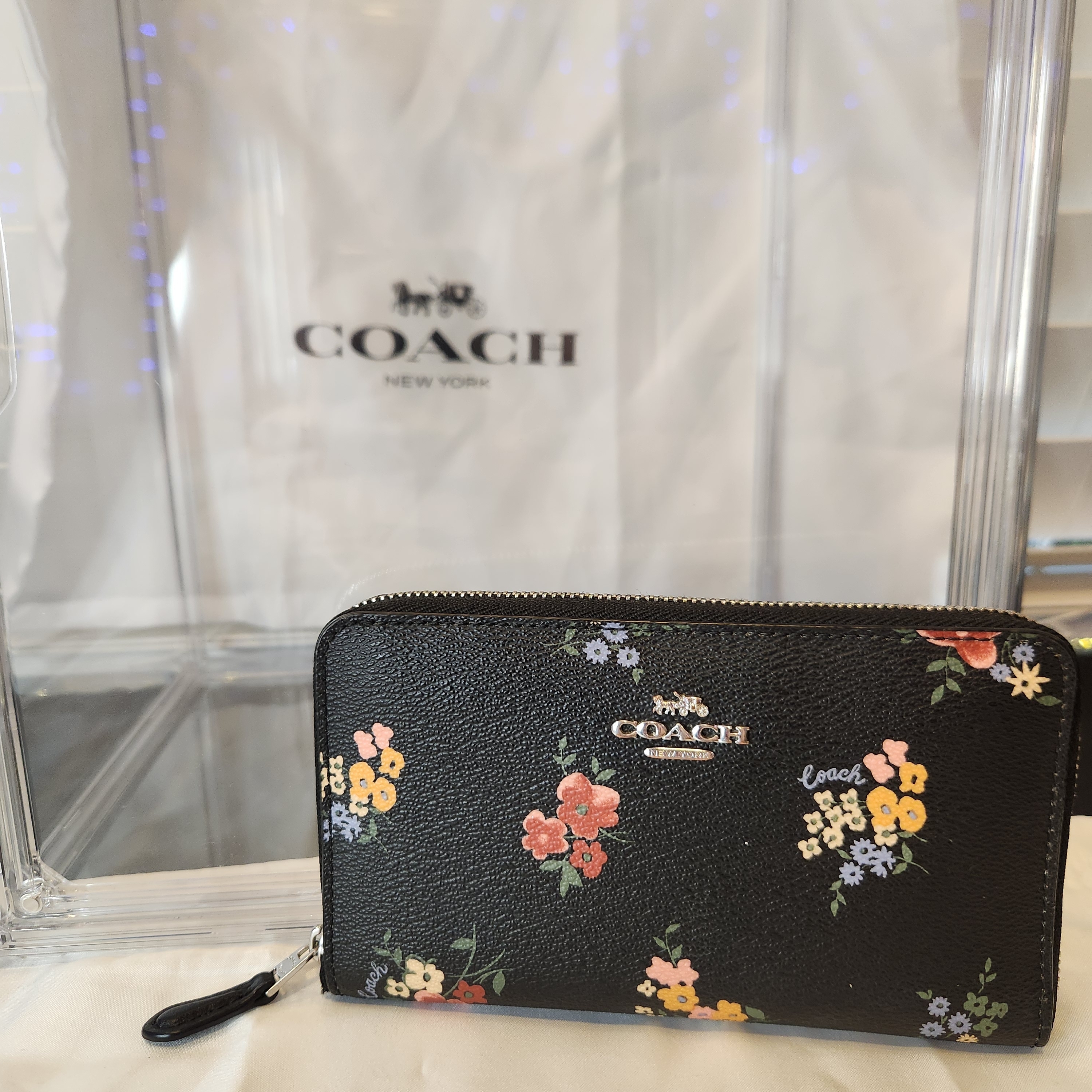 Coach Black Floral Women's Wallet
